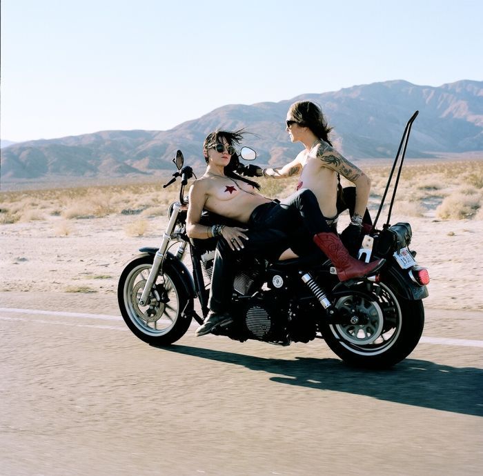 Girls on a motorcycle in Anda