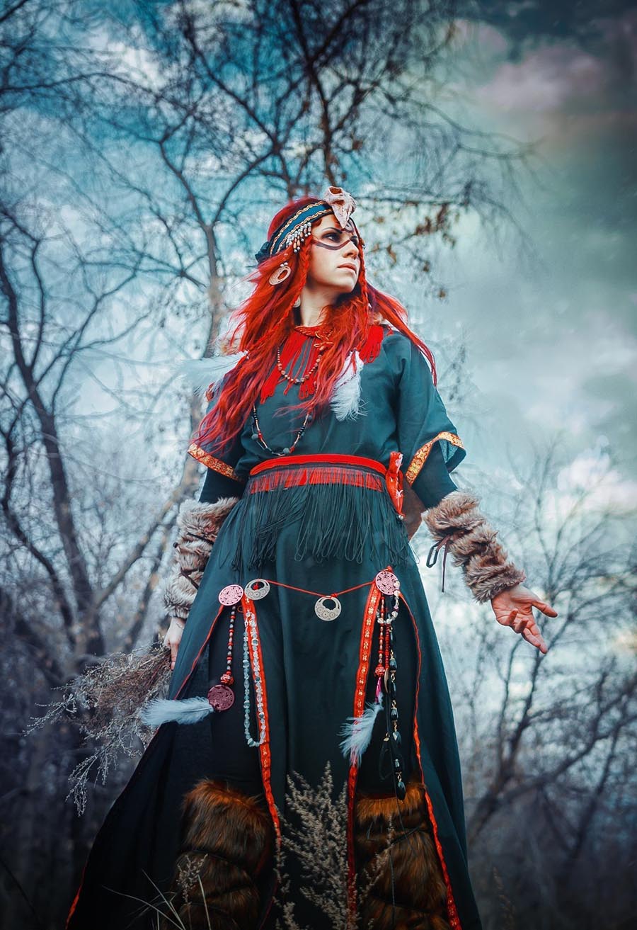 Girls in Slavic costumes underwear in Anda